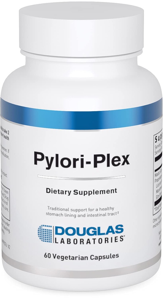 Douglas Laboratories Pylori-Plex - Mao Lining & GI tugi * - Mastiksikukummi, lagritsa juure, vahukommi juure ja libeda Elmiga - DGL täiendus - 60 taimekapslit