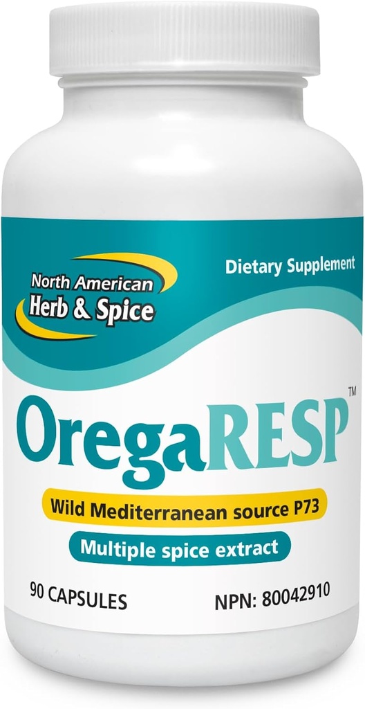 PÕHJA-AMEERIKA HERB & SPICE OregaResp - 90 köögiviljakapslit - Immuun- ja hingamistervis - Köömne-, salvei-, Oreganoõli - Ohutu lastele ja lemmikloomadele, mitte-GMO - 90 serveerimist