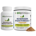 BiOptimizers Magneesium Breakthrough 4.0 (60 kapslit) & Seene läbimurdepulber (soolatud karamell, 15 serveerimist) - Natural Sleep and Brain Superfood & Supplement Bundle