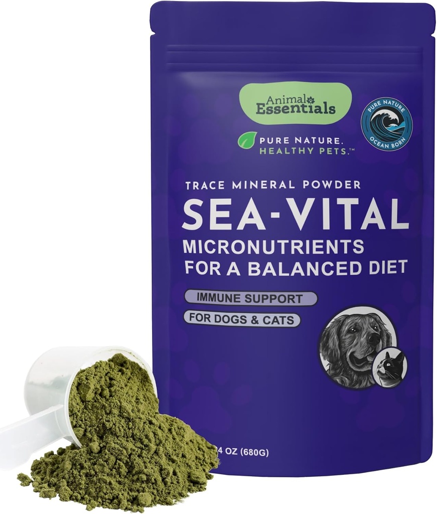 Animal Essentials Ocean Kelp koertele ja kassidele - Kilpnäärme tugi, kilpnäärme lisand, Sea Kelp, Kelp pulber, Trace Mineral Supplement - 24 Oz
