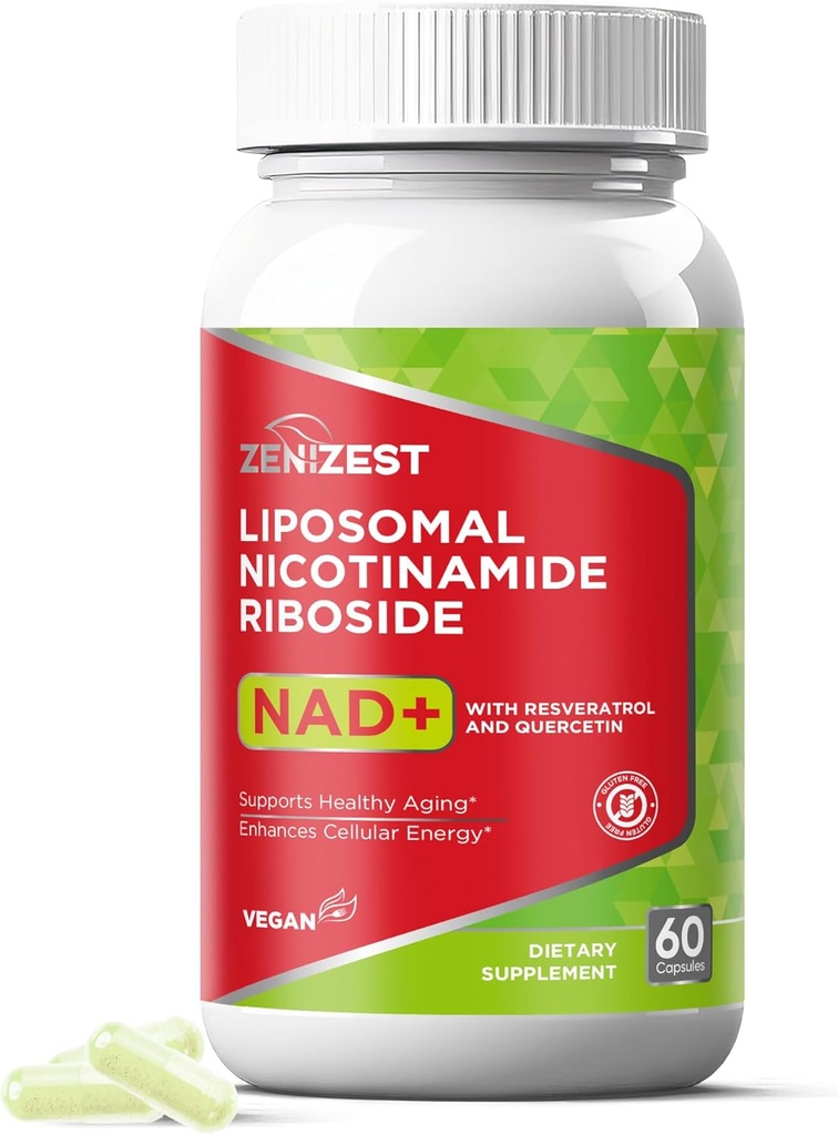 NAD+ Täiendus NMN Alternatiivne - Liposomaalne nikotiinamiid Ribosiid koos Resveratrooli ja kvertsetiin Vananemisvastaste rakkude regeneratsiooni energia fookus meestele Naised