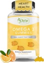 Pure by Nature Omega 3 Gummies täiskasvanutele ja lastele, Omega 3 rasvhapete toidulisandeid Omega 3 6 9 jaoks ringleva toetuse, No Fish Oil Orange Maitse Omega Gummies, 60 päeva pakkumine (60 loend)