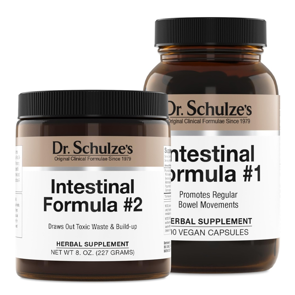 Dr Schulze'i soole valem # 2 (8 Ounces) ja soole valem # 1 kapslid (90 kapslit) - orgaanilised taimsed toidulisandid