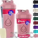 2 PAKK, 28 oz & 20 oz Shaker pudelid võimsate traadiviitsadega valgusegudele | Lekkekindel Blender Shaker Bottle Pack | BPA-Free & Dishwasher Safe | Shaker Bottle | Shaker Cups loksutamiseks