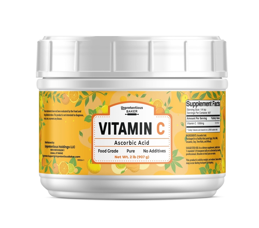 Nõrk C-vitamiini pulber (2 lb) askorbiinhape, taassuletav toru