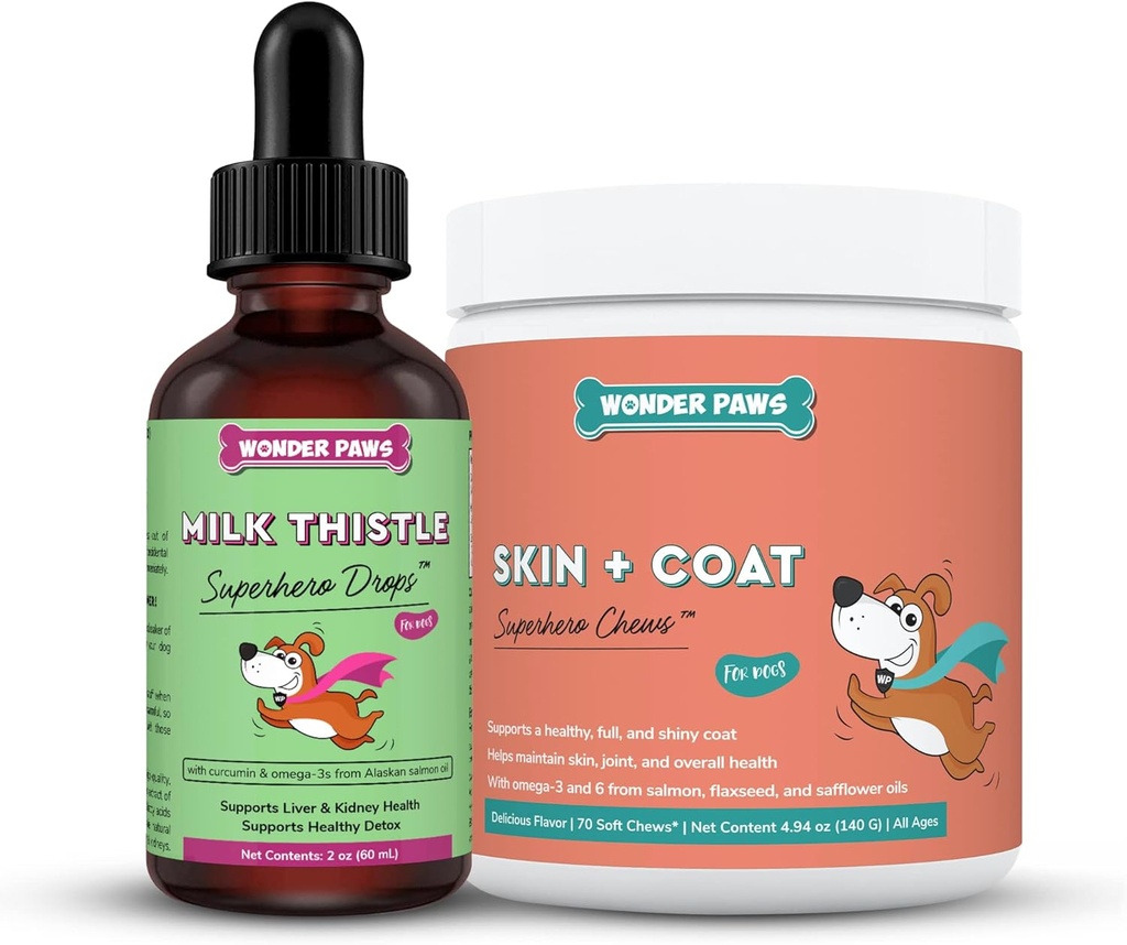 TOIMUVAD PAWS Piimaohaka tilgad Plus nahk + Coat Soft Chews - koertele Maksa- ja neerutoetus, Detox & Naha- ja Coat Health - Piimaohakas 2 Ounces - Nahk + Coat 70 närimist
