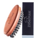 ZilberHaar Pocket Mustache and Beard Brush - Stiff Boar Bristles Small Brush - Perfect Beard Grooming Tool - Leevendab habeme sügelust - Lühike ja keskmine - valmistatud Euroopas