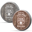 Viking Revolution Citrus ja Sandalwood Beard Balm - Argaaniaõliga või, jojobaõliga pehmendaja, mesilasvahaga niisutaja - mangovõiga meeste vaha (2oz, 2 Pack)
