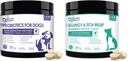 Loomulik sihtprobiootikumid koertele, prebiootikumid ja seedeensüümid, vitamiinid ja oomega 3 allergia sügeluse leevendamiseks, vähendada kõhulahtisust, gaasi, lõpetada pawlicking, kuumad kohad, heita