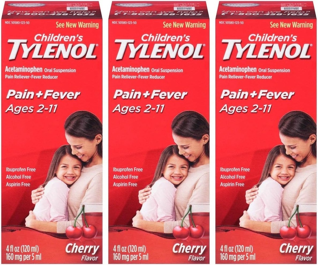 Tylenol Chld Cherry Liq Suurus 4 Fl oz Tylenol Laste kirss Blast Suukaudne suspensioon Pakend 3