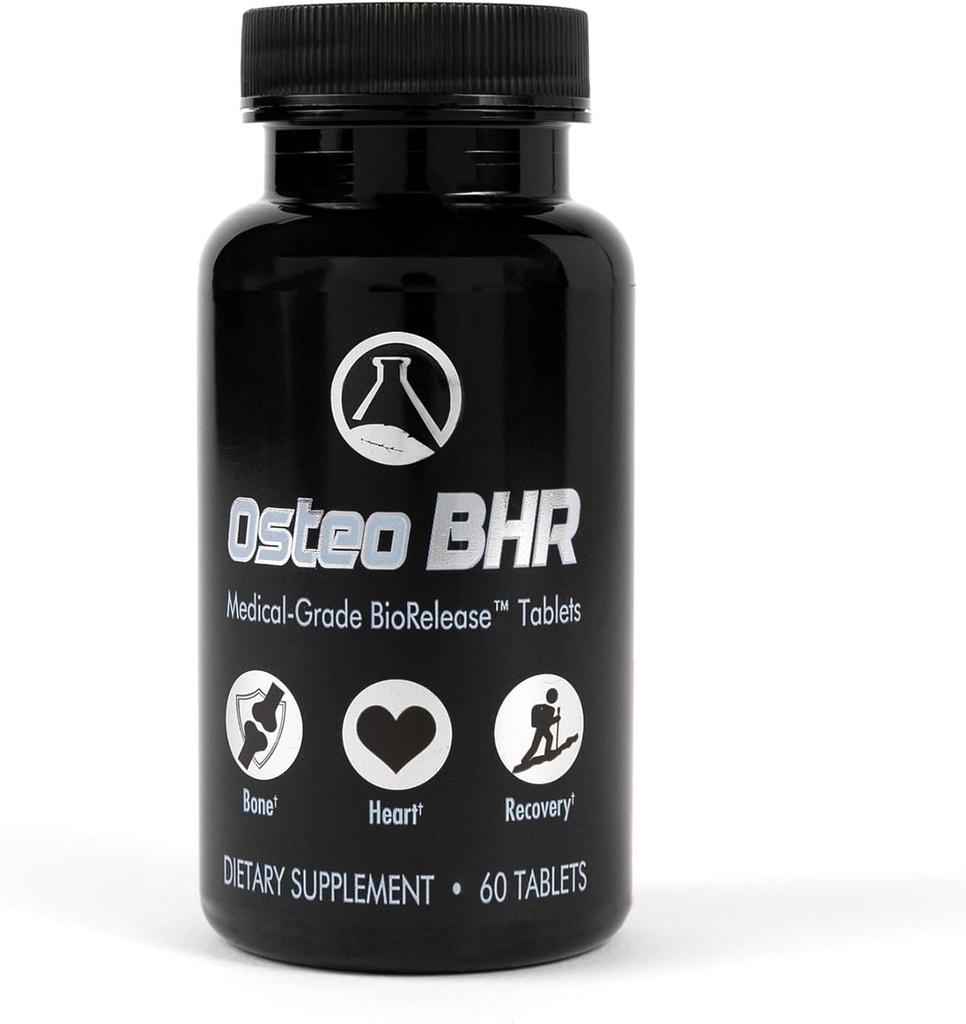Osteo BHR - 60 Ct luude parandamise täiendus w Ipriflavone, kaltsium, magneesium, boor, vitamiin K2 & D3 luude tervise ja taastumise jaoks. Optimaalne kaltsiumi kasutamine tervisliku südame ja arterite jaoks.