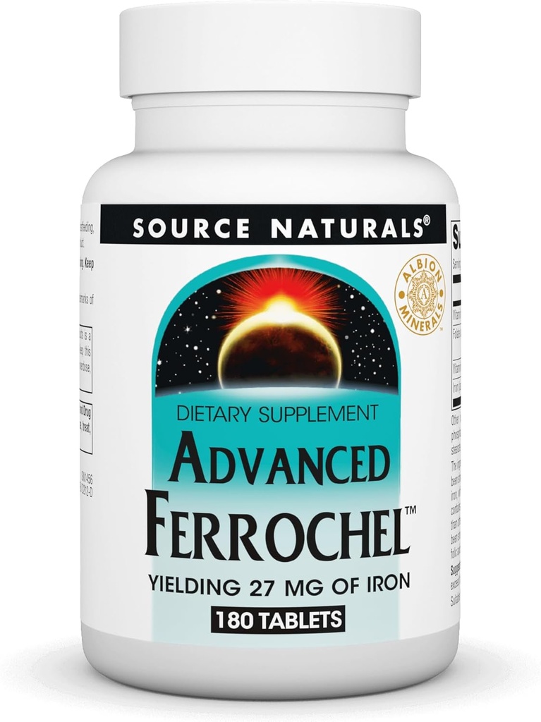 Allikas Naturals Advanced Ferrochel, toidulisand 27 mg rauda - 180 tabletti