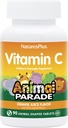 NaturesPlus Animal Parade C-vitamiin Laste näritav - looduslik apelsinimahl - 90 loomakujulist tabletti, pakend 2 - vegan, taimetoitlane, gluteenivaba - 90 kokku