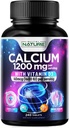 Kaltsium 1200 mg koos D3-vitamiiniga parimaks imendumiseks - täiustatud luude tugilisand, 1200 mg kaltsiumkarbonaati ja 1600 IU D-vitamiini3, aeglane vabanemine immuunsuse toetamiseks, lihtne neelata, 240 tabletti