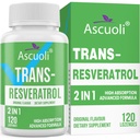 Sublingual Trans-Resveratrooli puhtus 99%, 3-in-1 Advanced Formula Resveratrol Supplement for Boost NAD+, Immune & Energy Support, Anti-Aging, Naha ja üldise tervise, 120 Lozenge (120-päevane pakkumine)