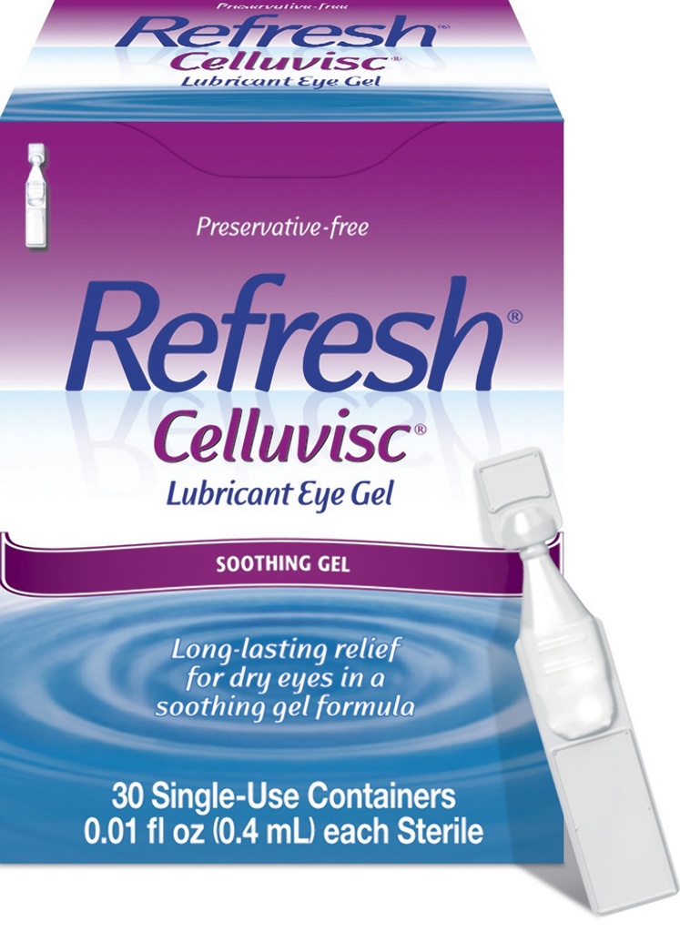 Värskenda Celluvisc määrdeaine silmageel kuivadele silmadele, säilitusainetevabad tilgad, 0,01 Fl Oz ühekordse kasutusega konteinerid, 30 loend