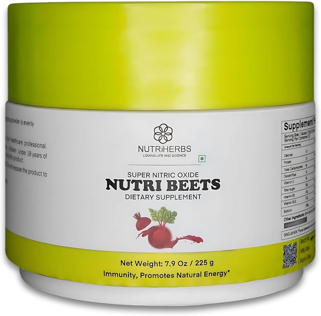 Superlämmastikoksiidi nutripeedid - 225 g | Orgaaniline suhkrupeedi juurepulber, granaatõunad ja punane Spinach südame tervise, energia ja vererõhu toetamiseks | Kardiovaskulaarne võimendaja | 30 serveerimist