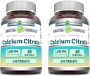 Hämmastav valem Kaltsiumtsitraadi lisand | 1000 Mg | Tabletid | Mitte-GMO | Gluteenivaba | Valmistatud USAs (2 Pack, 240 Count)