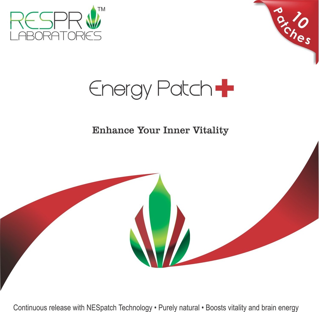 Respro Labs Natural Guarana ja CoQ10 Energy Patch Plus, pidev vabastamine, 10 Patches
