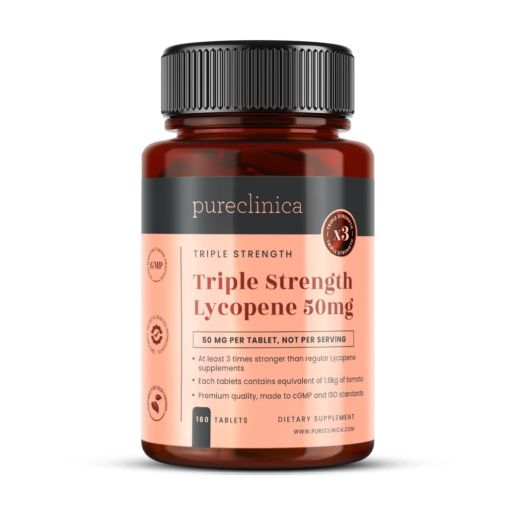 pureclinica Lycopene 50mg x 180 tabletti (6 kuud pakkumine). 300% Lükopeeni regulaarsete tablettide tugevus