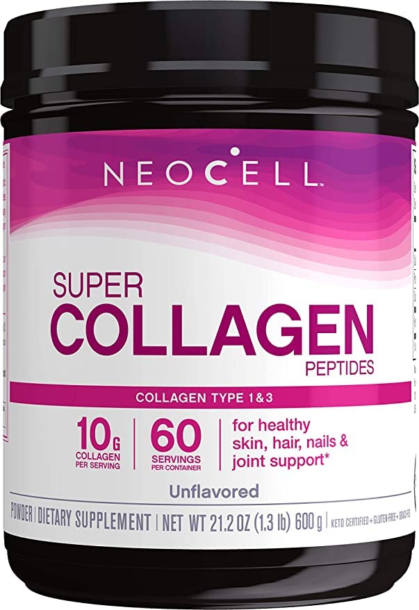 NeoCell Super kollageenpeptiidid, rohusöödetud kollageeni tüübid 1 ja 3, maitsestamata, 21,2 Ounces (pakend võib varieeruda)