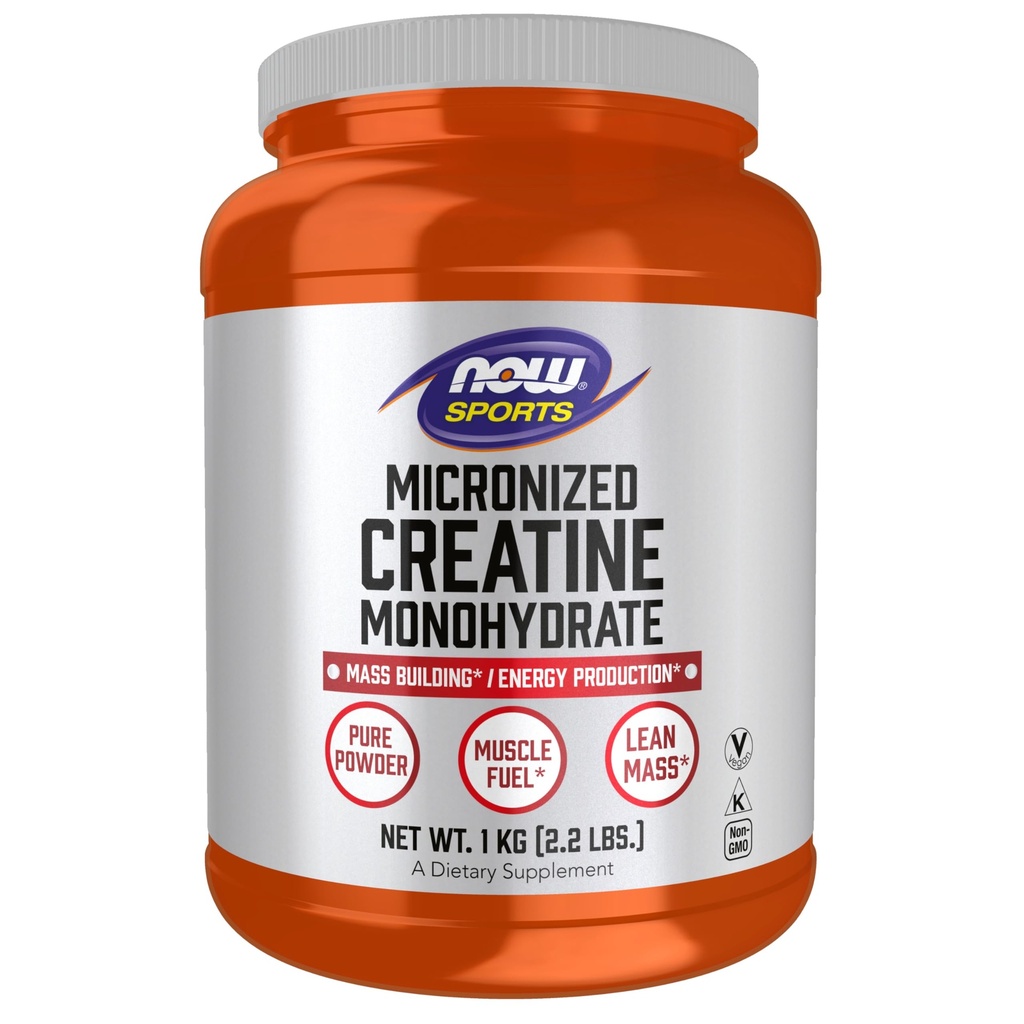 Nüüd spordi toitumine, mikroniseeritud kreatiini pulber 500 g, masshoone * / energia tootmine *, 1 kg.