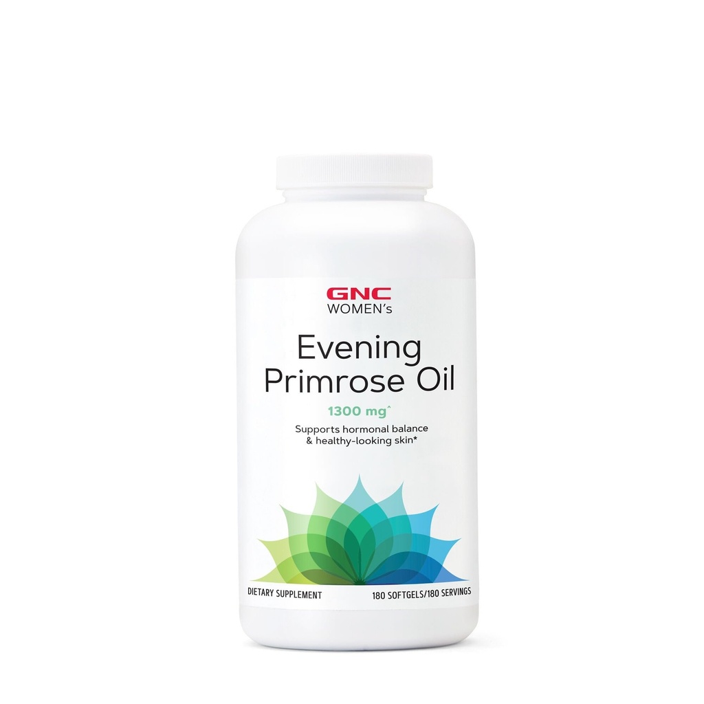GNC Naiste Õhtune Primrose Oil (EPO) 1300 mg | Toetab hormonaalset tasakaalu, immuunsust, tervet nahka ja südame tervist | Päevane vitamiin | 180 Softgel kapslit