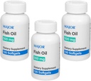 MAJOR Fish Oil 500mg Softgels - Omega-3 Fish Oil Supplement - Toidulisandi - 130 Count (3 Pack)