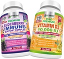 VÄRSKED TERVISHOID Elderberry Immuunsüsteemi tugi ja D3-vitamiin 10 000 RÜ - Bundle