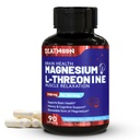 Magneesium L-treoniin, kõrge imendumisega magneesiumi lisand, 1900 mg magneesiumtreoniin aju tervise jaoks, mälu tugi, gluteenivaba, mitte-GMO, 90 vegankapslit