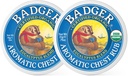 Badger - aromaatne rindkere Rub, Eukalüpt & Mint, sertifitseeritud orgaaniline, rahustav auru Rub koos Eukalüpti eeterlike õlidega, Baby Rindkere Rub, Vapor Rub salv, 0,75 oz - 2-Pack