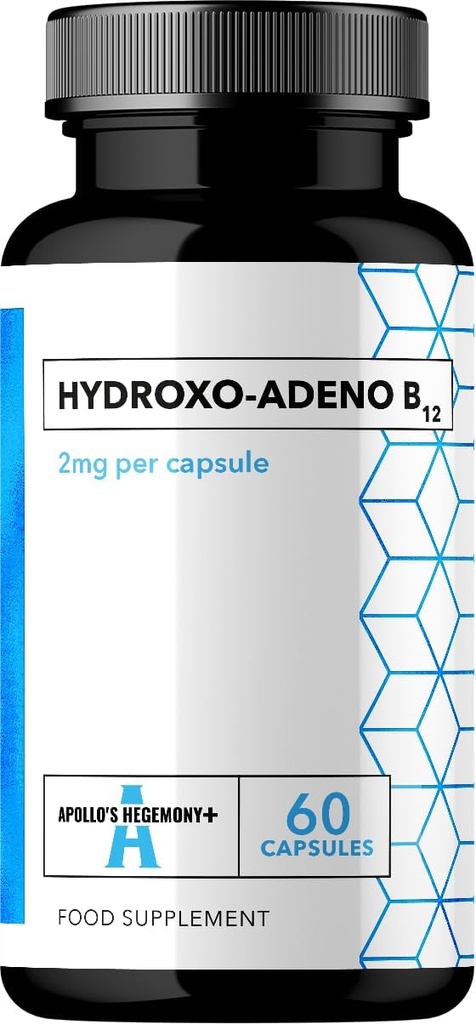 APOLLO HEGEMONY Hydroxo-Adeno 2 mg - kõrge imendumine Vitamiin B12-60 Vegan kapslid - 2 kuu pakkumine - toetab punaste vereliblede moodustumist ja elutähtsat energia taset