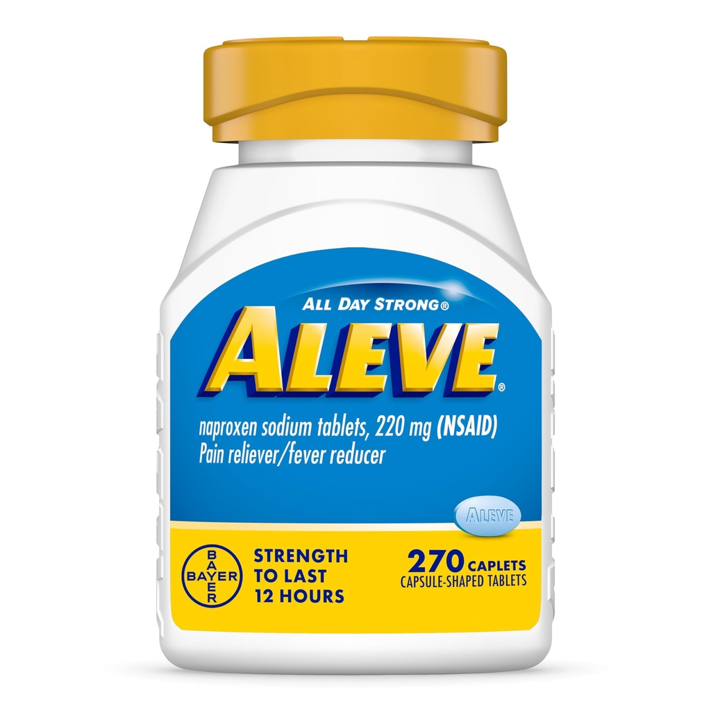 Aleve Pain Reliever & Palavik Vähendaja Naprokseen Naatriumkapslid, Kehavalu leevendamine, 270 Count