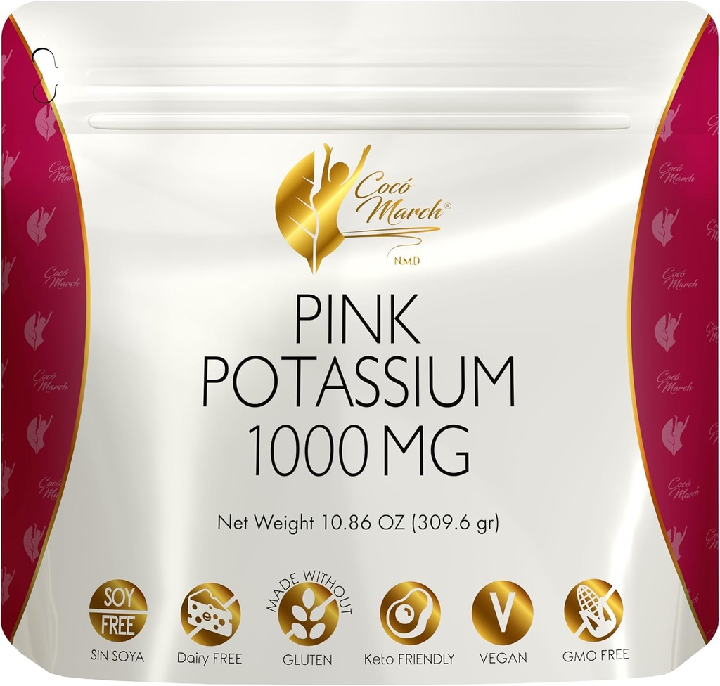 Cocó March NMD roosa kaaliumi pulber - toetab südame tervist, lihaste funktsiooni ja luude tervist. Gluteenivaba, piimavaba, GMO-vaba, sojavaba, vegan, Keto sõbralik - 10,86 Oz (309,6 g)