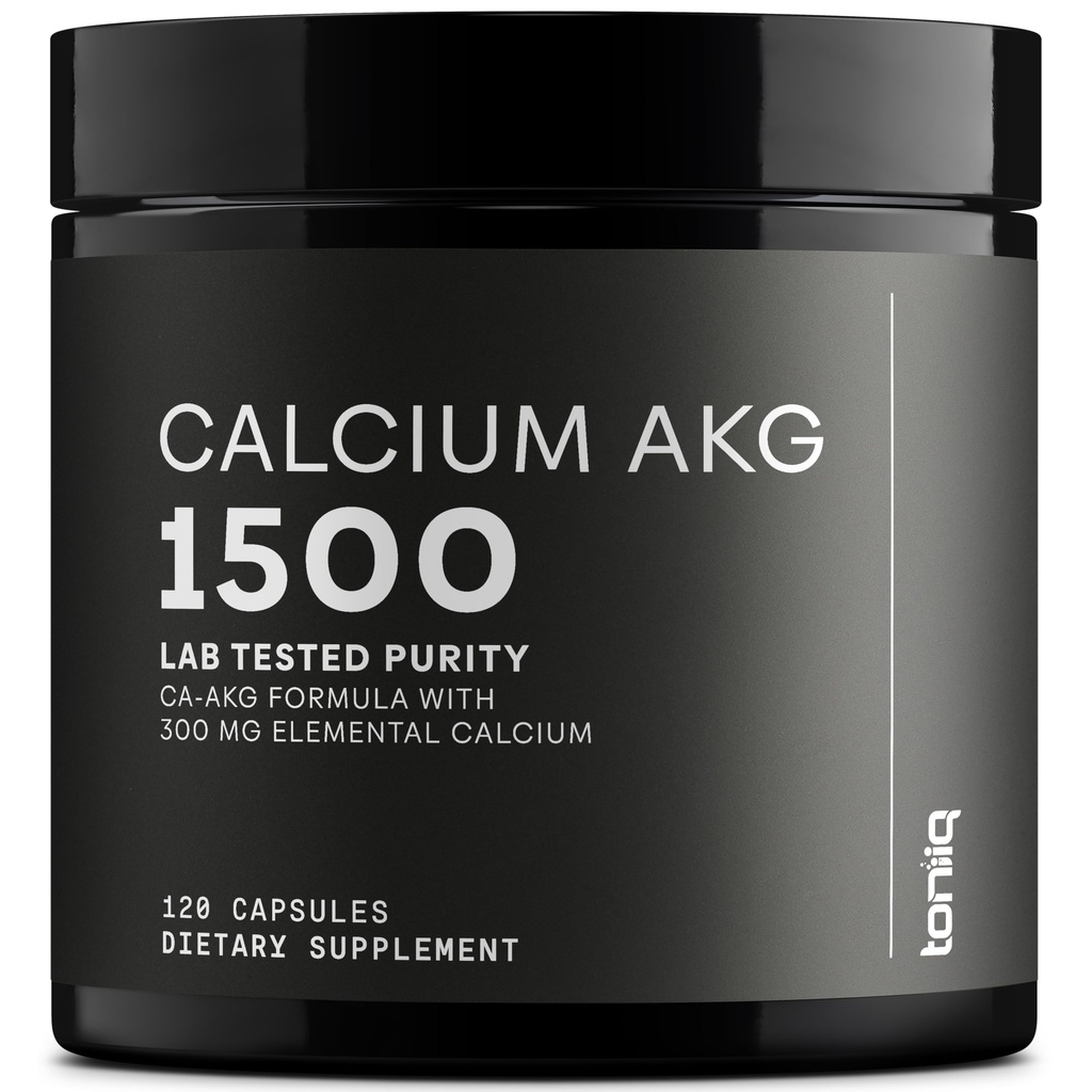 Toniiq 1500mg Ultra High Purity Ca AKG Supplement - 99% + Väga puhastatud ja biosaadav kaltsium alfa-ketoglutaraat - kaltsium AKG pikaealisuse täiendus - 120 Ca-AKG taimekapslit