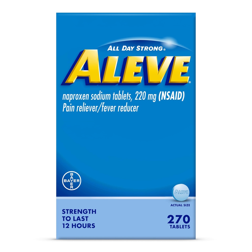 Aleve Pain Reliever & Palavik Vähendaja tabletid, Naproxen Naproxen Naatrium, Peavalu, Selja- ja Kehavalu Relief Medicine, 270 Count