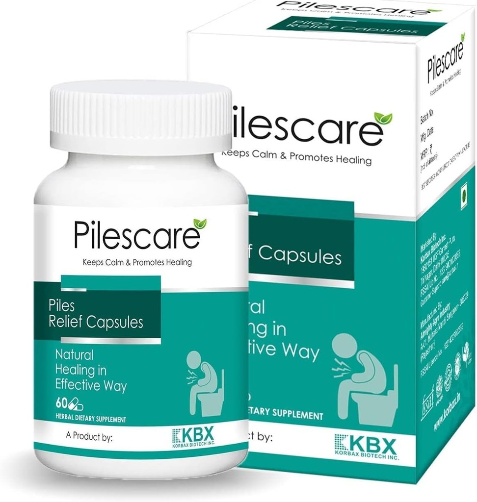 BETT 100% Natural Piles Care kapslid (Rosanjana, Reeth, Neem, Triphala, Guggul, Moch Rasa, Shankh Bhasma & Phitkari) 60 kapslit