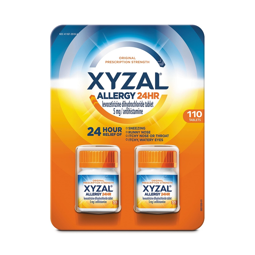 Xyzal Allergy pillid, 24-tunnine allergia leevendamine, originaalretsepti tugevus, 55 loend (2. pakk)