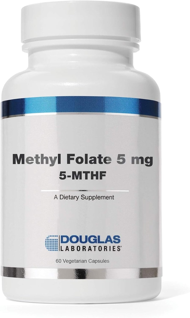 Douglas Laboratories - Metüül 5 mg (5-MTHF) - bioloogiliselt aktiivne B9-vitamiin südame-veresoonkonna tervise ja meeleolu toetamiseks - 60 kapslit