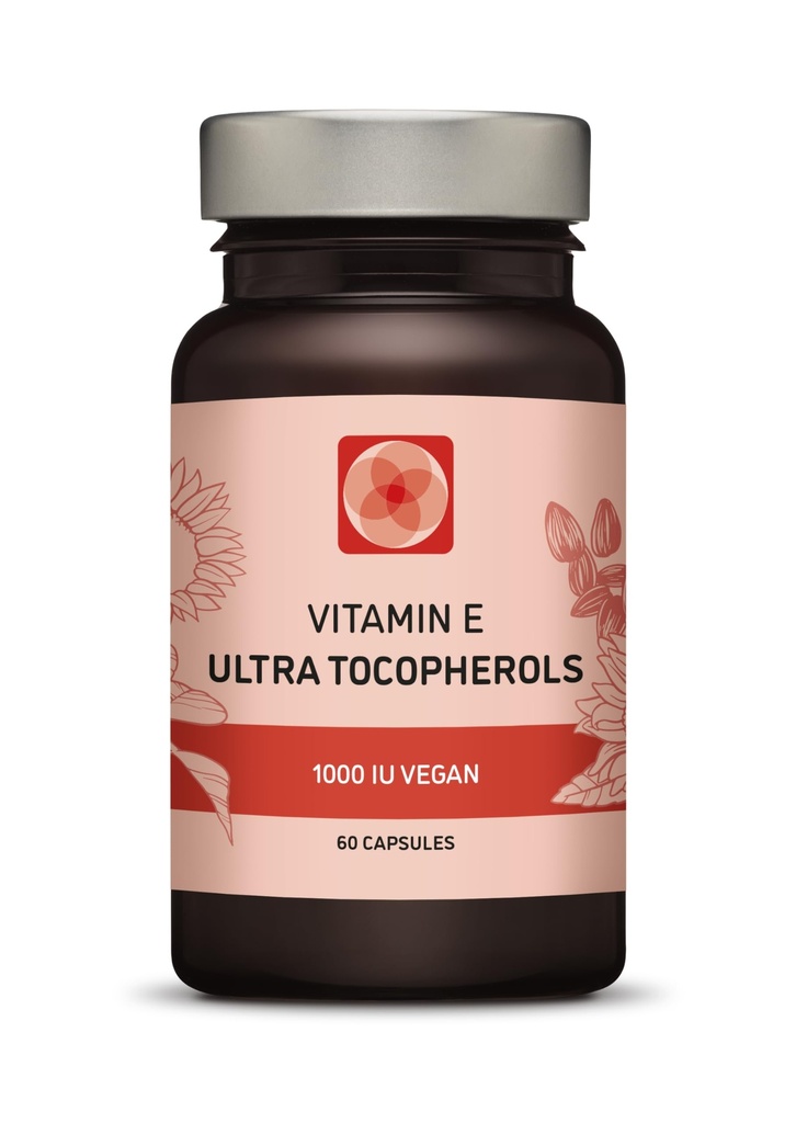 E-vitamiin 1000 IU Ultra-tokoferool 450 mg E-vitamiini Vegan – kõik 4 tokoferooli – alfatokoferool + beetatokoferool + gammatokoferool + deltatokoferool – unikaalne d alfa (60)