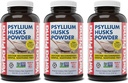 Yerba Prima Psyllium Husks Pulber - 12 oz (3. pakk) - looduslik kiudainelisand - värvipuhastus - vegan, GMO-vaba, gluteenivaba (uus etikett - pakend võib erineda)