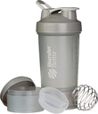 BlenderBottle Shaker Bottle with Pill Organizer and storage for Protein Powder ProStak System, 22-Ounce, Pebble Grey