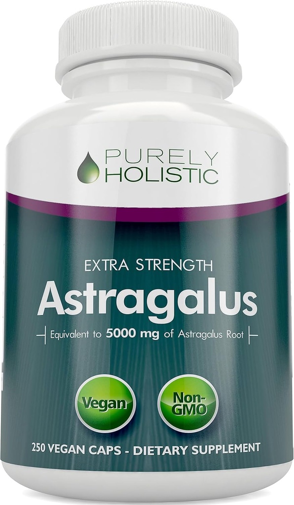 Astragalus kapslid 5000 mg - 250 kapslit, 8+ kuu pakkumine - kõrgem tugevus Astragalus juure ekstrakt 20: 1 - Mitte GMO, taimetoitlane ja vegan sõbralik - toetab immuunsüsteemi ja südame-veresoonkonna