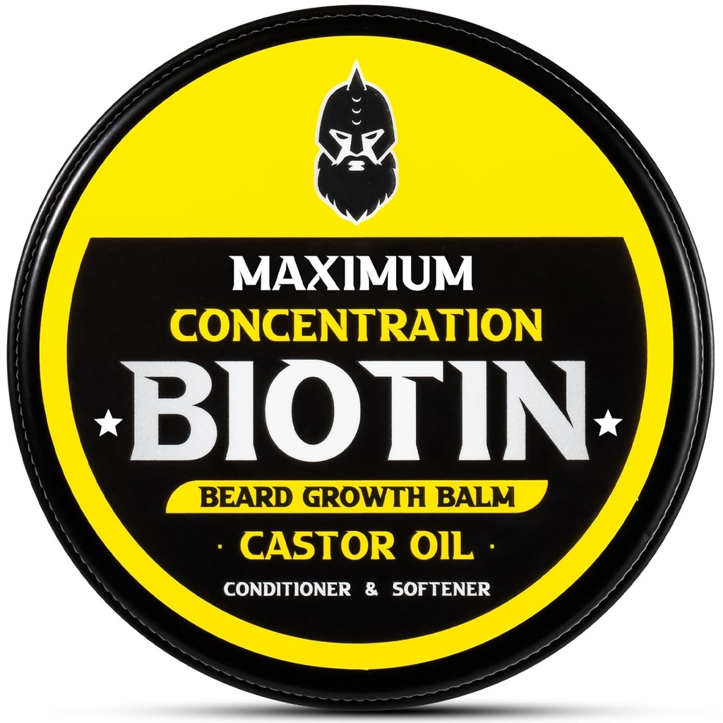 Beard Balm, maksimaalne kontsentratsioon BIOTIN, kastoorõli ja Argan & Jojoba õlidega, soodustab habemekasvu, stiile, tugevdab ja pehmendab habemeid ja vuntse, 2 Ounce, Sandwood