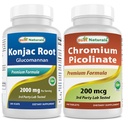 Parim Naturals Konjac Glucomannan Juur 2000 mg & Chromium Picolinate 200 mcg