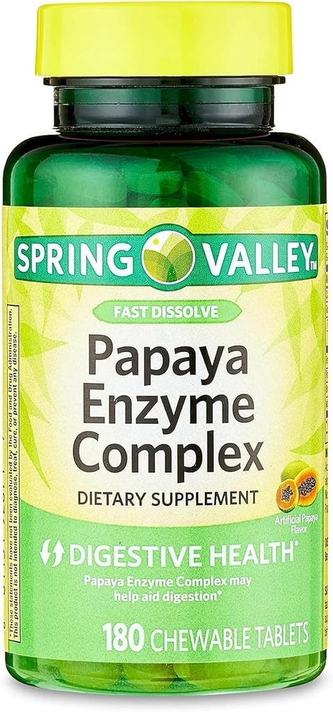 Papaya Ensüümi Kompleks Näritavad Tabletid Toidulisand, 180 Loe