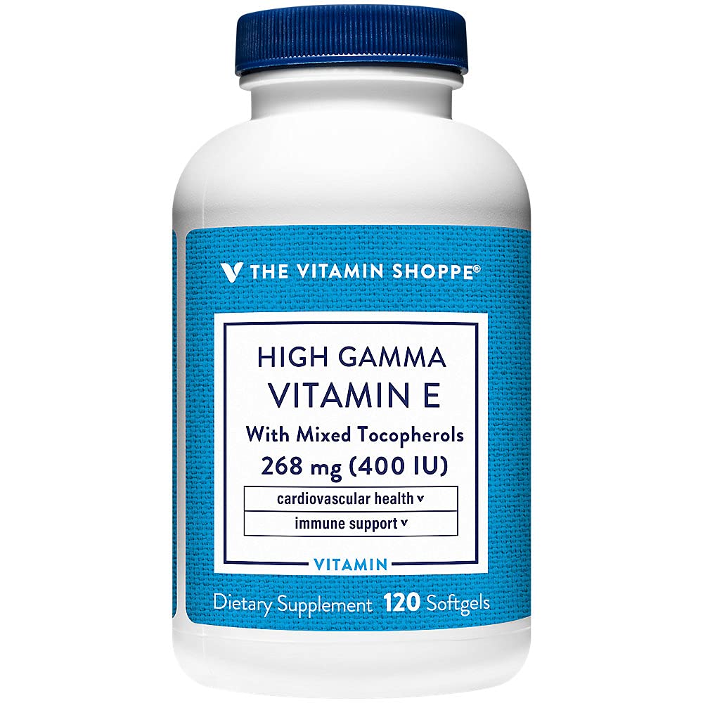 Kõrge gamma E-vitamiin - toetab immuunsüsteemi ja südame-veresoonkonna tervist - 400 IU (120 Softgels)