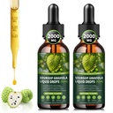 (2 Pack) Soursop Graviola Liquid Drops 2000mg , 98% Absorption for Cell Support & Regeneration , Immune Boost , Maks , Herbal Goodness , Soursop Bitters Vedel- Suhkru / Gluteenivaba , looduslik maitse , 4 Fl Oz