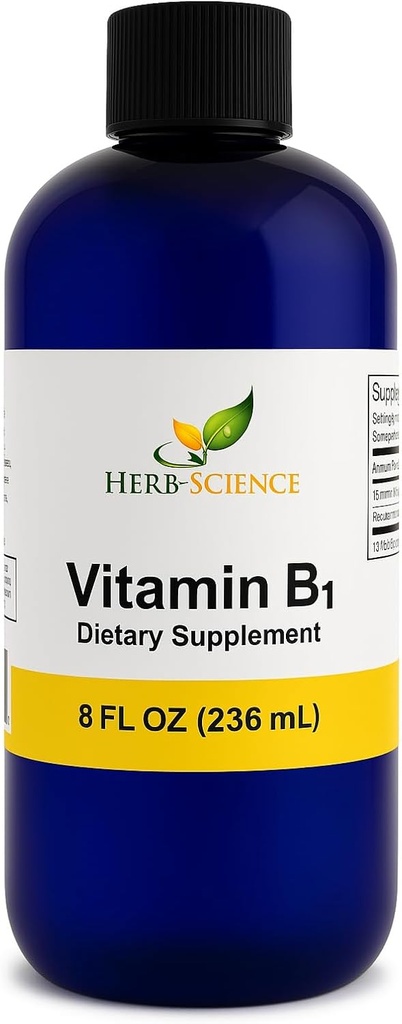 Vedel vitamiin B1 tilgad - igapäevane tiamiini lisand seedimise, närvisüsteemi, südame tervise, stressi leevendamiseks, loodusliku energia suurendamiseks - 500% DV, 288 serveerimist pudeli kohta - 8 fl. oz