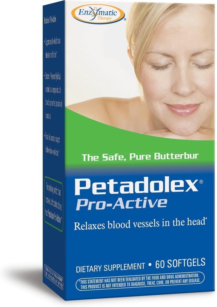 Nature's Way Petadolex Pro-Active, veresoonte tervis ja lõõgastus ajus patenteeritud Butterbur *, 60 Softgels